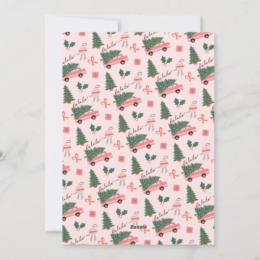 Thuis is waar je het roze van kerstboom parkeert feestdagenkaart (Achterkant)