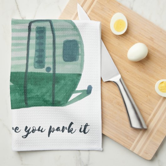 Thuis is waar je het tracé van de oplegger parkee theedoek (Quarter Fold)