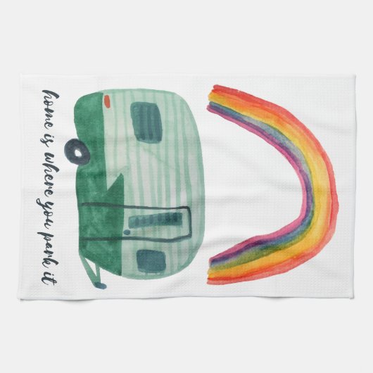 Thuis is waar je het  tracé van de oplegger parkee theedoek (Horizontaal)