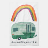 Thuis is waar je het  tracé van de oplegger parkee theedoek (Verticaal)