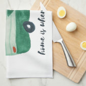 Thuis is waar je het  trailer watercol parkeert theedoek (Quarter Fold)