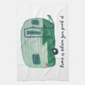 Thuis is waar je het  trailer watercol parkeert theedoek (Verticaal)