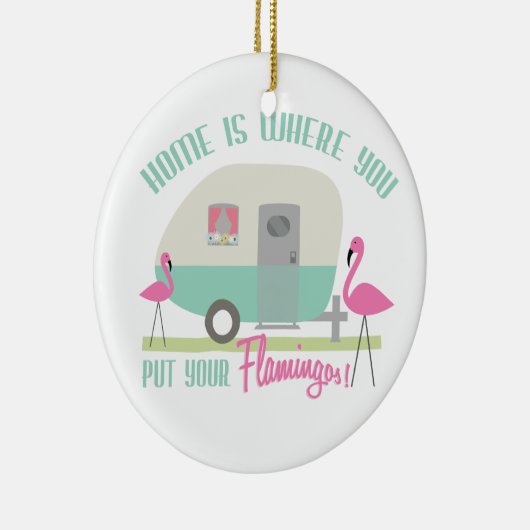 Thuis is Waar Je Je Flamingo's Neerzet Ornament (Rechts)