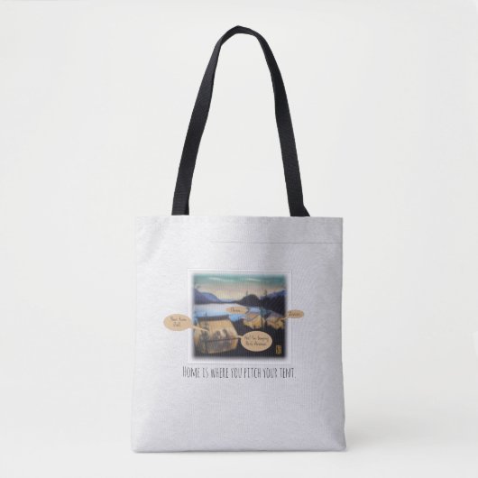 Thuis is waar je je tentempert-Tas presenteert Tote Bag (Voorkant)