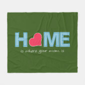 Thuis is waar je moeder is fleece deken (Voorkant (Horizontaal))