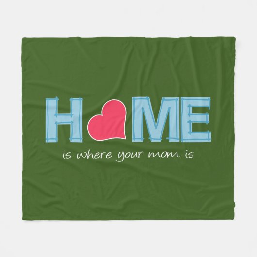 Thuis is waar je moeder is fleece deken (Voorkant (Horizontaal))