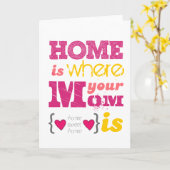 Thuis is waar je moeder is kaart (Gele Bloem)