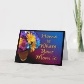 Thuis is waar je moeder is, kleurrijk kaart (Voorkant)