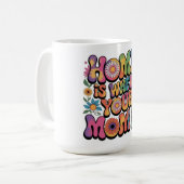 Thuis is waar je moeder is koffiemok (Voorkant links)