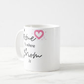 Thuis is waar je moeder is koffiemok (Voorkant links)