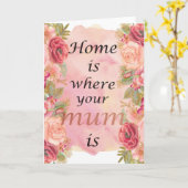Thuis is waar je moeder is - Moederdag kaart (Gele Bloem)