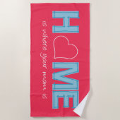 Thuis is waar je moeder is strandlaken (Voorkant)