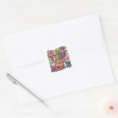 Thuis is waar je moeder is vierkante sticker (Envelop)