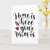 Thuis is waar je moeder is | Wenskaart Kaart (Gele Bloem)