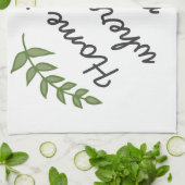 Thuis is waar je moeder moderne moederdag cadeau k theedoek (Gevouwen)