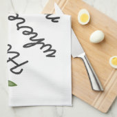 Thuis is waar je moeder moderne moederdag cadeau k theedoek (Quarter Fold)