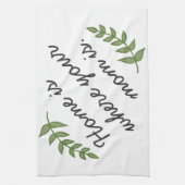 Thuis is waar je moeder moderne moederdag cadeau k theedoek (Verticaal)