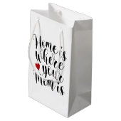 Thuis is waar je moeder Moederdag is | Gift Bag Klein Cadeauzakje (Achterkant Gekanteld)