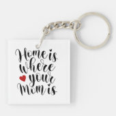 Thuis is waar je moeder Moederdag is | Sleutelhang Sleutelhanger (Achterkant)