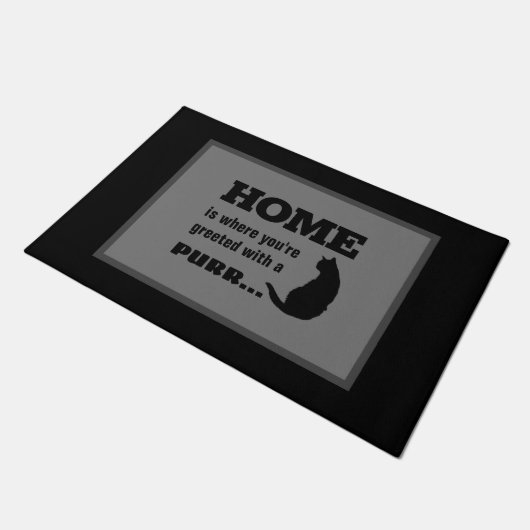 Thuis is waar je wordt begroet met een Gesponnen Deurmat (Schuin)