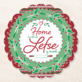 Thuis is waar Lefse gemaakt is! Kartonnen Onderzetters (Voorkant)