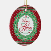 Thuis is waar Lefse gemaakt is! Keramisch Ornament (Rechts)