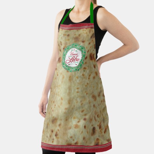 Thuis is waar Lefse gemaakt is! Lefse-achtergrond Schort (Insitu)