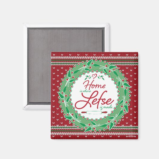 Thuis is waar Lefse gemaakt is! Magneet (Voorkant / Achterkant)