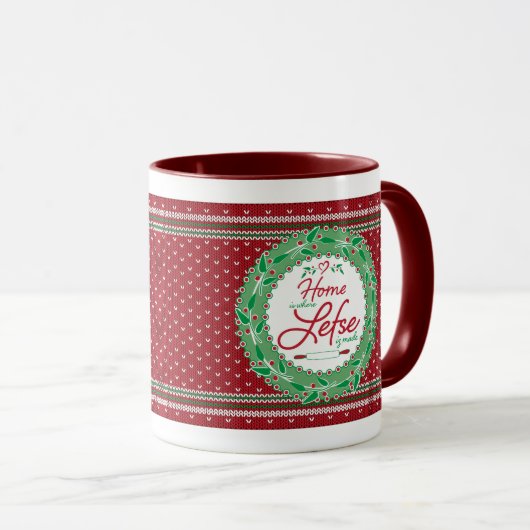 Thuis is waar Lefse gemaakt is! Mok (Voorkant rechts)