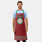 Thuis is waar Lefse gemaakt is! Red Sweater Schort (Gedragen)