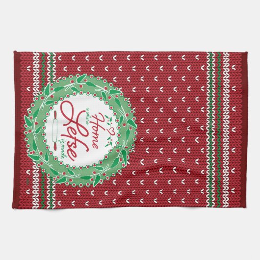 Thuis is waar Lefse gemaakt is! Theedoek (Horizontaal)