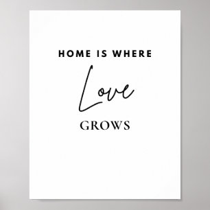 Thuis Is Waar Liefde Groeit Minimalistische Gezi Poster
