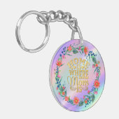 Thuis is waar mam wordt geschenk voor Moederdag Sleutelhanger (Voorkant Links)