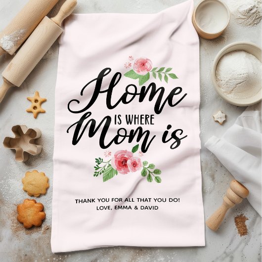 Thuis is waar mama gepersonaliseerd is theedoek