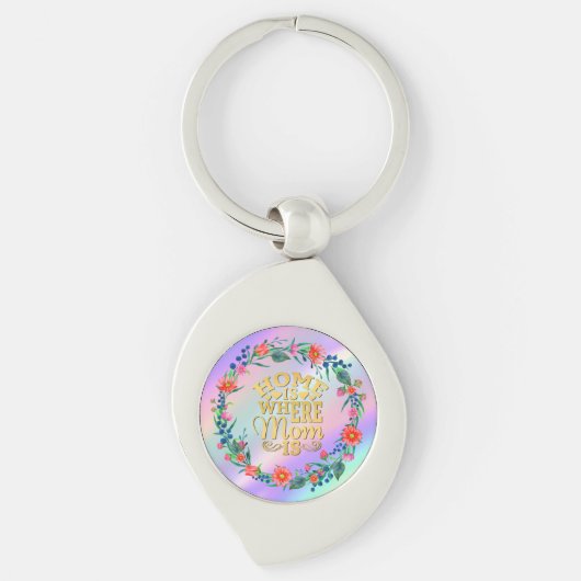 Thuis is waar mama is cadeau voor Moederdag Sleutelhanger (Voorkant)