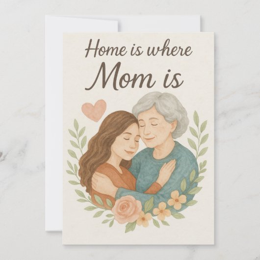 Thuis is waar mama is feestdagenkaart (Voorkant)