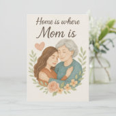 Thuis is waar mama is feestdagenkaart (Staand voorkant)