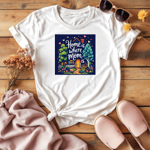 Thuis is waar mama is   Gezellige familie liefde T-shirt