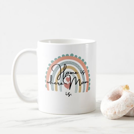 Thuis is waar mama is koffiemok (Met donut)