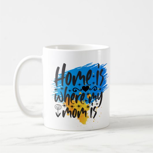 Thuis is waar mama is koffiemok (Links)