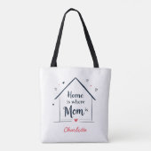 Thuis is waar mama is | Minimalistische Moederdag Tote Bag (Achterkant)