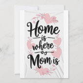 Thuis is waar mama is, moederdag cadeaubon kaart (Achterkant)