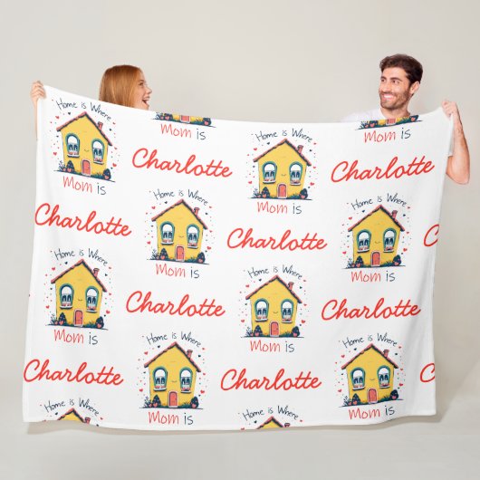 Thuis is waar mama is | Moederdag Fleece Deken (In situ)