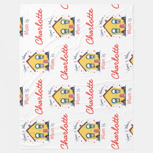 Thuis is waar mama is | Moederdag Fleece Deken (Voorkant)