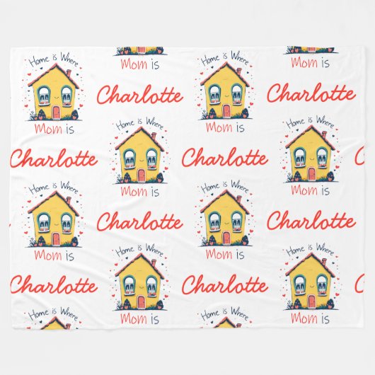 Thuis is waar mama is | Moederdag Fleece Deken (Voorkant (Horizontaal))