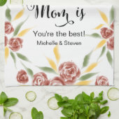 Thuis is waar mama is moederdag geschenk theedoek (Gevouwen)