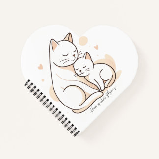 Thuis is waar mama is - Moederkat en Kitten Kunst  Notitieboek