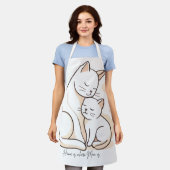 Thuis is waar mama is - Moederkat en Kitten Kunst Schort (Gedragen)