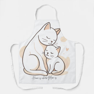 Thuis is waar mama is - Moederkat en Kitten Kunst  Schort