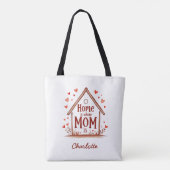 Thuis is waar mama is | Schattige & gepersonalisee Tote Bag (Achterkant)